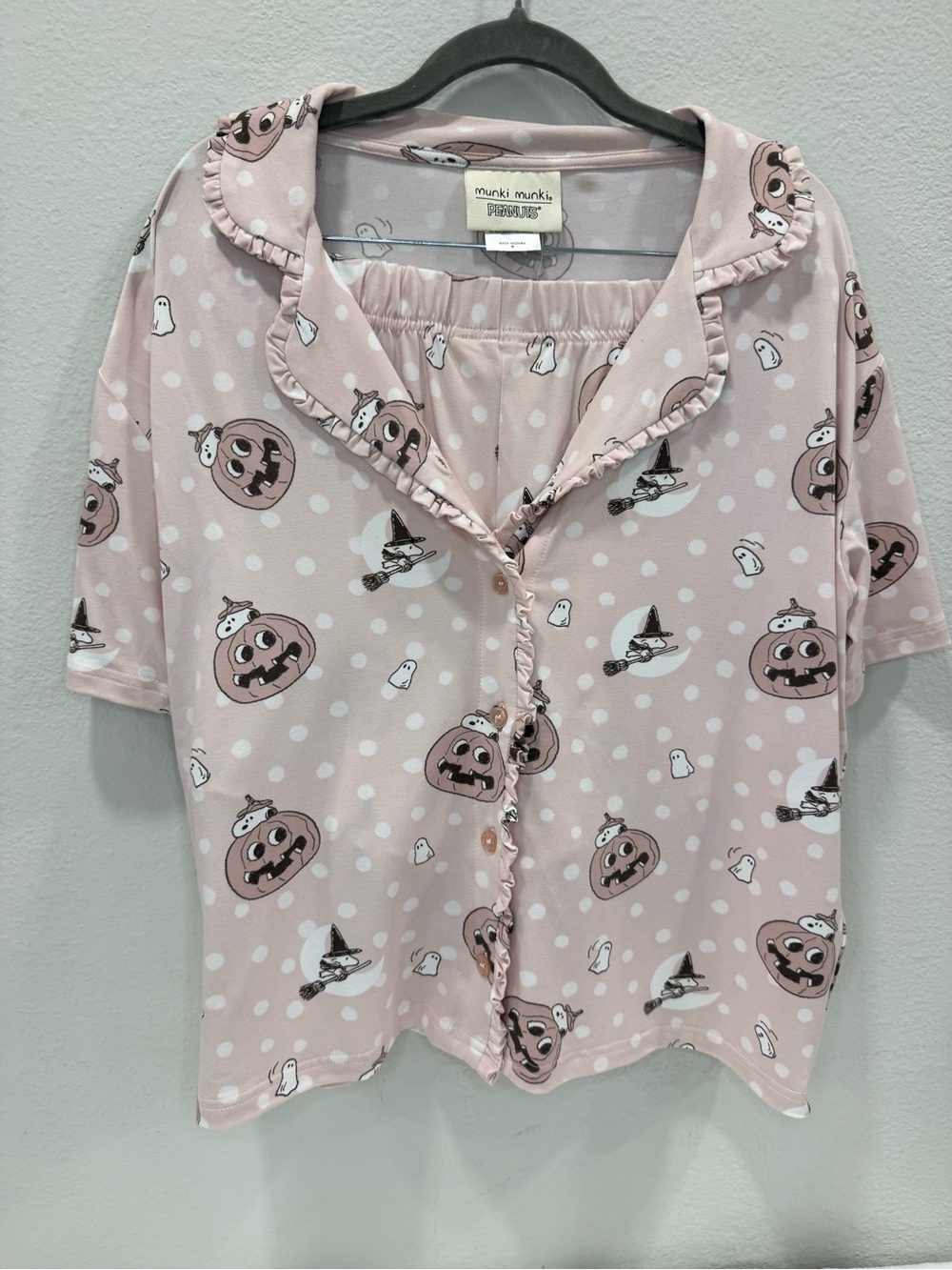 Munki Munki Peanuts Snoopy Halloween Women’s Pajama Set Pink NWT Size Medium